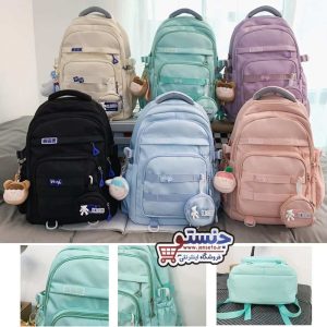 کوله پشتی فانتزی آویز جیب گرد خارجی وارداتی (کیف مدرسه دخترانه و پسرانه) BEAR کد 2388