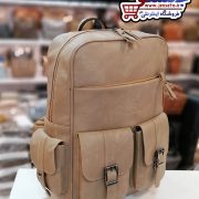 کوله پشتی دخترانه چرم دانشجویی کرم