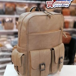کوله پشتی دخترانه چرم دانشجویی دو جیب قفل دار new خارجی کد 965