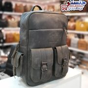 کوله پشتی دخترانه چرم دانشجویی طوسی