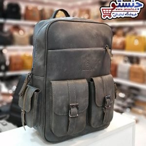 کوله پشتی دخترانه چرم دانشجویی طوسی