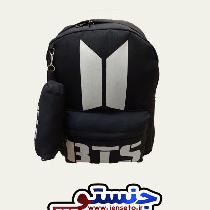 کیف مدرسه بی تی اس جا مدادی دار کتان (کوله پشتی BTS) کد 11460