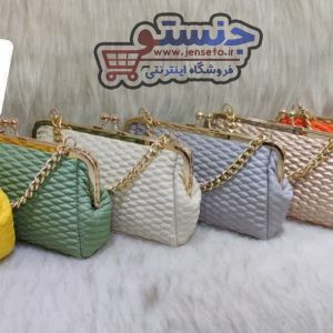 کیف زنانه دهانه فلزی منگو گلدوزی کد 1288