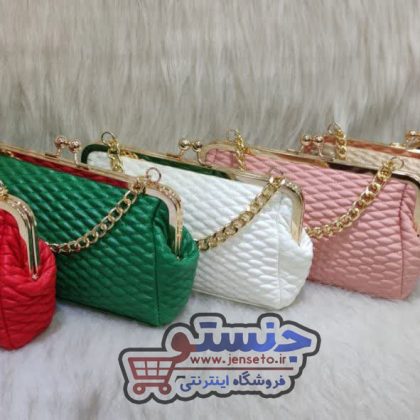 کیف زنانه دهانه فلزی منگو گلدوزی کد 1288