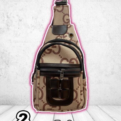 بادی بگ مدل چهار زیپ گانددوزی شده مردانه (کوله تکبند body bag) کد 2419