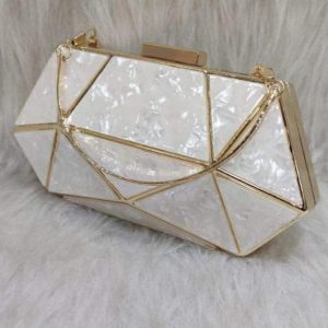 کیف زنانه دهانه فلزی پاسپورتی مجلسی سرامیکی سه گوش خارجی women bag کد 1310