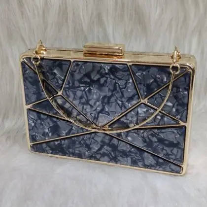 کیف زنانه دهانه فلزی پاسپورتی مجلسی سرامیکی هندسی خارجی women bag کد 1304