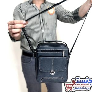 کیف دوشی مردانه جلو زیپ دار قفل دار چرم men bag کد 627