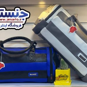 ساک ورزشی چرم آویز کلاه دار راه راه دورنگ زنانه و مردانه اسپرت new کد 2121