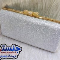 کیف زنانه دهانه فلزی لمه دون دون نقره ای