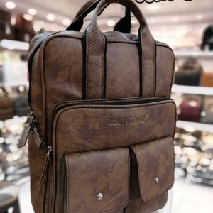 کوله پشتی دخترانه دانشجویی چرم خارجی دوجیب LANCOME کد 974